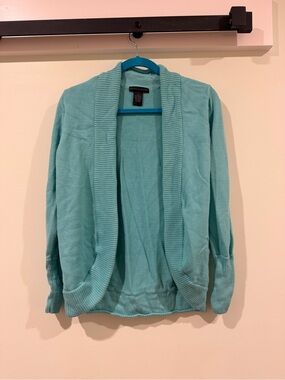 Preswick & Moore Open-Front Shawl Collar Cardigan - Aqua Teal